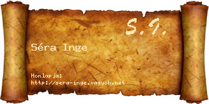 Séra Inge névjegykártya